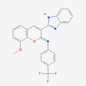 molecular formula C24H16F3N3O2 B444496 N-[3-(1H-benzimidazol-2-yl)-8-methoxy-2H-chromen-2-ylidene]-N-[4-(trifluoromethyl)phenyl]amine 