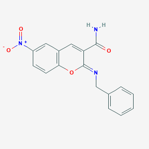 molecular formula C17H13N3O4 B444497 2-(benzylimino)-6-nitro-2H-chromene-3-carboxamide 