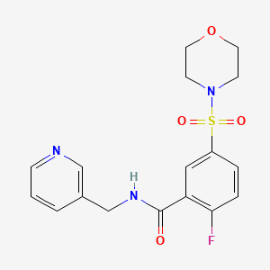 2-fluoro-5-morpholin-4-ylsulfonyl-N-(pyridin-3-ylmethyl)benzamide