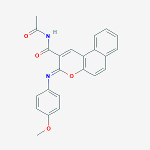 (3Z)-N-acetyl-3-[(4-methoxyphenyl)imino]-3H-benzo[f]chromene-2-carboxamide