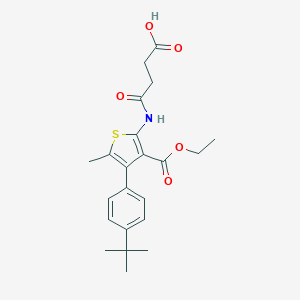 molecular formula C22H27NO5S B444508 4-{[4-(4-Tert-butylphenyl)-3-(ethoxycarbonyl)-5-methyl-2-thienyl]amino}-4-oxobutanoic acid 