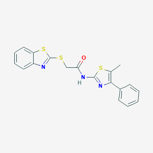 molecular formula C19H15N3OS3 B444515 2-(1,3-benzothiazol-2-ylsulfanyl)-N-(5-methyl-4-phenyl-1,3-thiazol-2-yl)acetamide 