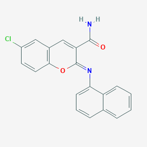 (Z)-6-chloro-2-(naphthalen-1-ylimino)-2H-chromene-3-carboxamide