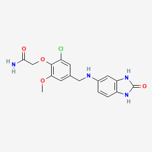 2-(2-chloro-6-methoxy-4-{[(2-oxo-2,3-dihydro-1H-benzimidazol-5-yl)amino]methyl}phenoxy)acetamide