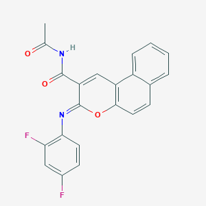 N-acetyl-3-(2,4-difluorophenyl)iminobenzo[f]chromene-2-carboxamide