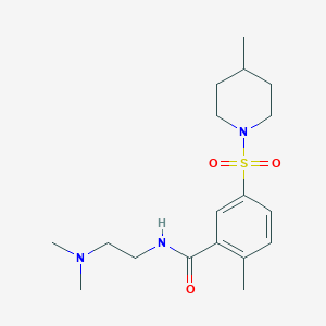 N-[2-(dimethylamino)ethyl]-2-methyl-5-[(4-methyl-1-piperidinyl)sulfonyl]benzamide