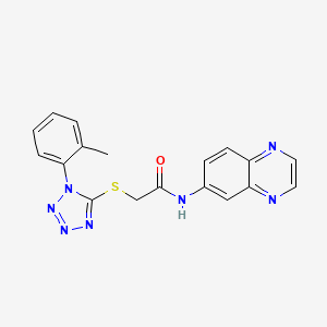 2-{[1-(2-methylphenyl)-1H-tetrazol-5-yl]thio}-N-6-quinoxalinylacetamide