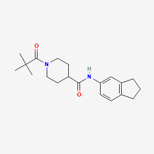 N-(2,3-dihydro-1H-inden-5-yl)-1-(2,2-dimethylpropanoyl)piperidine-4-carboxamide