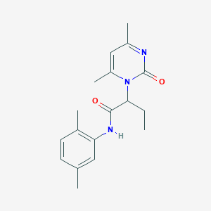 molecular formula C18H23N3O2 B4445276 2-(4,6-dimethyl-2-oxopyrimidin-1-yl)-N-(2,5-dimethylphenyl)butanamide 