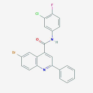 molecular formula C22H13BrClFN2O B444528 6-bromo-N-(3-chloro-4-fluorophenyl)-2-phenylquinoline-4-carboxamide 