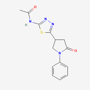 N-[5-(5-oxo-1-phenylpyrrolidin-3-yl)-1,3,4-thiadiazol-2-yl]acetamide