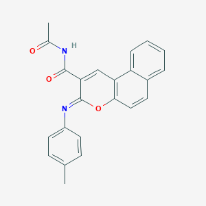 (3Z)-N-acetyl-3-[(4-methylphenyl)imino]-3H-benzo[f]chromene-2-carboxamide
