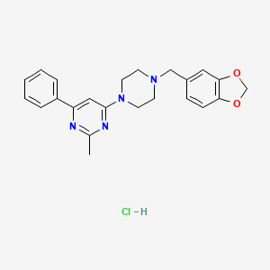 4-[4-(1,3-benzodioxol-5-ylmethyl)-1-piperazinyl]-2-methyl-6-phenylpyrimidine hydrochloride