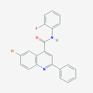 molecular formula C22H14BrFN2O B444545 6-bromo-N-(2-fluorophenyl)-2-phenylquinoline-4-carboxamide 