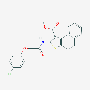 molecular formula C24H22ClNO4S B444547 Methyl 2-{[2-(4-chlorophenoxy)-2-methylpropanoyl]amino}-4,5-dihydronaphtho[2,1-b]thiophene-1-carboxylate 