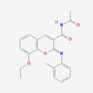(2Z)-N-acetyl-8-ethoxy-2-[(2-methylphenyl)imino]-2H-chromene-3-carboxamide