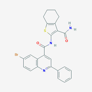 molecular formula C25H20BrN3O2S B444557 6-bromo-N-(3-carbamoyl-4,5,6,7-tetrahydro-1-benzothiophen-2-yl)-2-phenylquinoline-4-carboxamide 