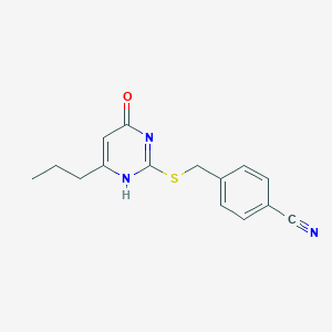 molecular formula C15H15N3OS B444558 4-(((4-Hydroxy-6-propylpyrimidin-2-yl)thio)methyl)benzonitrile CAS No. 340740-74-1