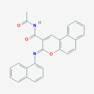 molecular formula C26H18N2O3 B444563 N-acetyl-3-(1-naphthylimino)-3H-benzo[f]chromene-2-carboxamide 