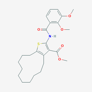 molecular formula C25H33NO5S B444569 Methyl 2-[(2,3-dimethoxybenzoyl)amino]-4,5,6,7,8,9,10,11,12,13-decahydrocyclododeca[b]thiophene-3-carboxylate 