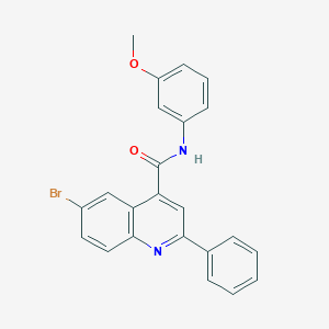 molecular formula C23H17BrN2O2 B444570 6-bromo-N-(3-methoxyphenyl)-2-phenylquinoline-4-carboxamide 