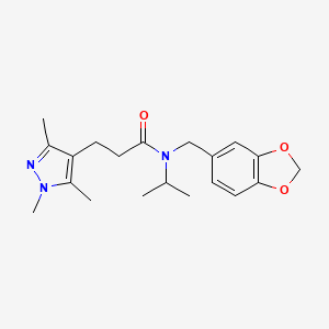 N-(1,3-benzodioxol-5-ylmethyl)-N-isopropyl-3-(1,3,5-trimethyl-1H-pyrazol-4-yl)propanamide