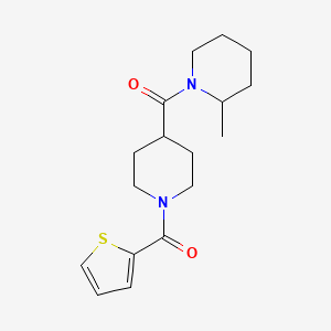 molecular formula C17H24N2O2S B4445753 2-methyl-1-{[1-(2-thienylcarbonyl)-4-piperidinyl]carbonyl}piperidine 