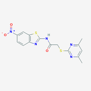 2-(4,6-Dimethyl-pyrimidin-2-ylsulfanyl)-N-(6-nitro-benzothiazol-2-yl)-acetamide