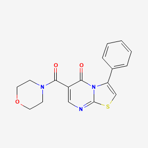 molecular formula C17H15N3O3S B4445783 6-(4-morpholinylcarbonyl)-3-phenyl-5H-[1,3]thiazolo[3,2-a]pyrimidin-5-one 
