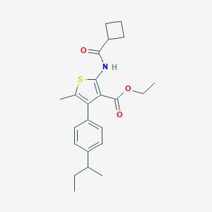 molecular formula C23H29NO3S B444579 Ethyl 4-(4-sec-butylphenyl)-2-[(cyclobutylcarbonyl)amino]-5-methyl-3-thiophenecarboxylate 