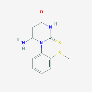 molecular formula C11H11N3OS2 B4445802 6-amino-2-mercapto-1-[2-(methylthio)phenyl]-4(1H)-pyrimidinone 
