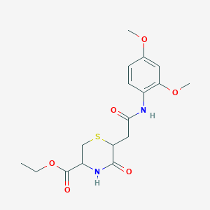 molecular formula C17H22N2O6S B4445811 ethyl 6-{2-[(2,4-dimethoxyphenyl)amino]-2-oxoethyl}-5-oxo-3-thiomorpholinecarboxylate 