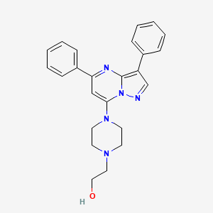 molecular formula C24H25N5O B4445824 2-[4-(3,5-diphenylpyrazolo[1,5-a]pyrimidin-7-yl)-1-piperazinyl]ethanol 