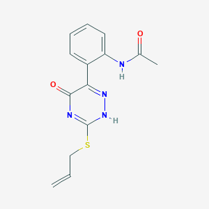 molecular formula C14H14N4O2S B444583 N-[2-(5-oxo-3-prop-2-enylsulfanyl-2H-1,2,4-triazin-6-yl)phenyl]acetamide 