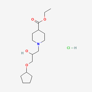 molecular formula C16H30ClNO4 B4445832 ethyl 1-[3-(cyclopentyloxy)-2-hydroxypropyl]-4-piperidinecarboxylate hydrochloride 