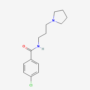 molecular formula C14H19ClN2O B4445838 4-chloro-N-[3-(1-pyrrolidinyl)propyl]benzamide 