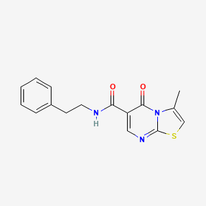molecular formula C16H15N3O2S B4445846 3-methyl-5-oxo-N-(2-phenylethyl)-5H-[1,3]thiazolo[3,2-a]pyrimidine-6-carboxamide 