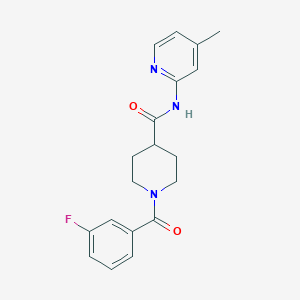 molecular formula C19H20FN3O2 B4445848 1-(3-fluorobenzoyl)-N-(4-methyl-2-pyridinyl)-4-piperidinecarboxamide CAS No. 945299-21-8