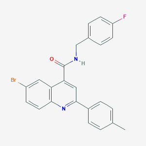 molecular formula C24H18BrFN2O B444585 6-bromo-N-(4-fluorobenzyl)-2-(4-methylphenyl)-4-quinolinecarboxamide 