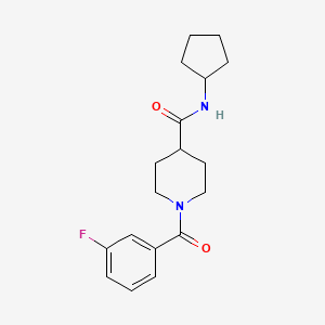 molecular formula C18H23FN2O2 B4445857 N-cyclopentyl-1-(3-fluorobenzoyl)-4-piperidinecarboxamide 