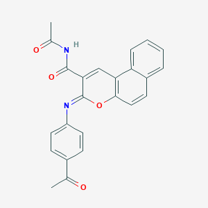 N-acetyl-3-(4-acetylphenyl)iminobenzo[f]chromene-2-carboxamide