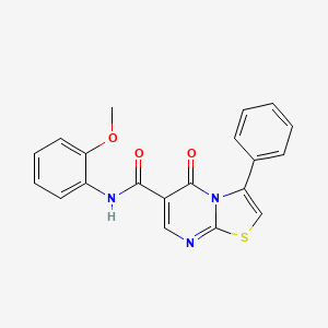 molecular formula C20H15N3O3S B4445882 N-(2-methoxyphenyl)-5-oxo-3-phenyl-5H-[1,3]thiazolo[3,2-a]pyrimidine-6-carboxamide 