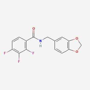 molecular formula C15H10F3NO3 B4445891 N-(1,3-benzodioxol-5-ylmethyl)-2,3,4-trifluorobenzamide 