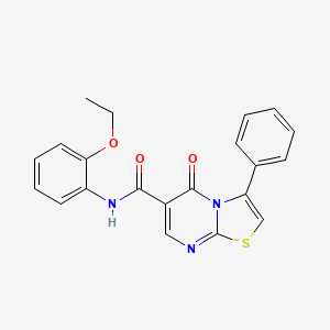 molecular formula C21H17N3O3S B4445896 N-(2-ethoxyphenyl)-5-oxo-3-phenyl-5H-[1,3]thiazolo[3,2-a]pyrimidine-6-carboxamide 