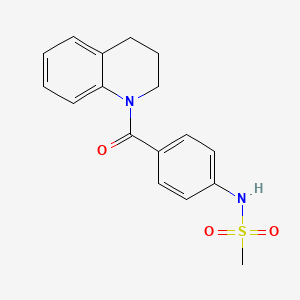 molecular formula C17H18N2O3S B4445901 N-[4-(3,4-dihydro-1(2H)-quinolinylcarbonyl)phenyl]methanesulfonamide 