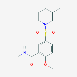molecular formula C15H22N2O4S B4445927 2-methoxy-N-methyl-5-[(3-methyl-1-piperidinyl)sulfonyl]benzamide 