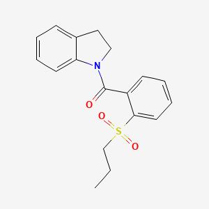 molecular formula C18H19NO3S B4445931 1-[2-(propylsulfonyl)benzoyl]indoline 
