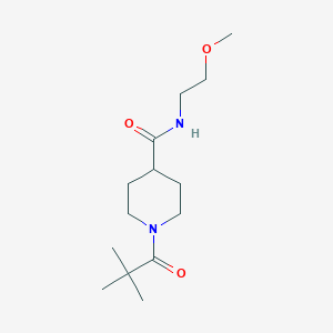 molecular formula C14H26N2O3 B4445947 1-(2,2-dimethylpropanoyl)-N-(2-methoxyethyl)-4-piperidinecarboxamide 