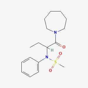 molecular formula C17H26N2O3S B4445955 N-[1-(1-azepanylcarbonyl)propyl]-N-phenylmethanesulfonamide 