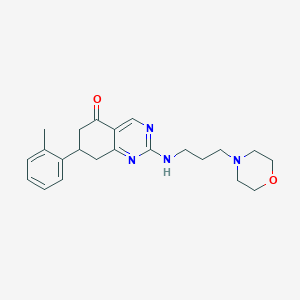 molecular formula C22H28N4O2 B4445956 7-(2-methylphenyl)-2-{[3-(4-morpholinyl)propyl]amino}-7,8-dihydro-5(6H)-quinazolinone 